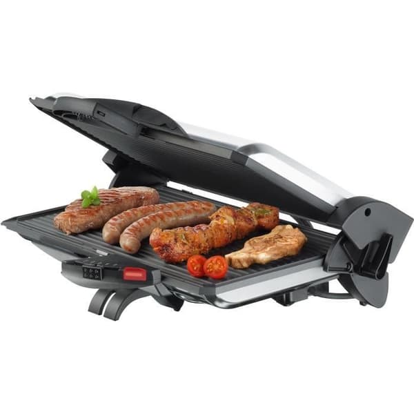 STEBA 161300 PG4.3 kontaktgrill - 2000 W - Aluminiumplattor - Tillagningsyta 2x37x23 cm - Rostfritt stål