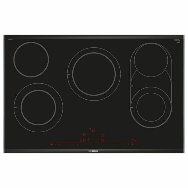 Keramisk platta BOSCH PKM875DP1D 80 cm (5 Matlagningszon) Svart, Rostfritt stål