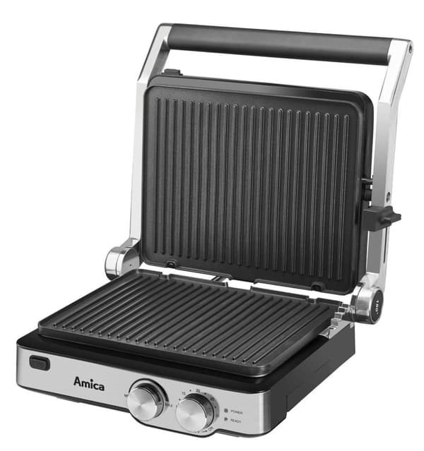 Amica GK4011 udendørs grill Bordplade Elektrisk Sort, Rustfrit stål 2000 W