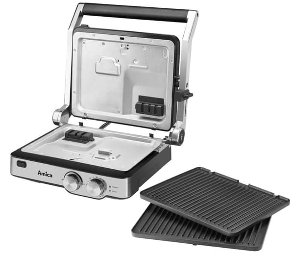 Amica GK4011 udendørs grill Bordplade Elektrisk Sort, Rustfrit stål 2000 W