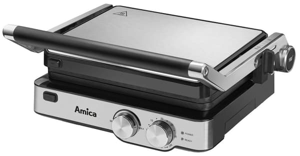 Amica GK4011 udendørs grill Bordplade Elektrisk Sort, Rustfrit stål 2000 W