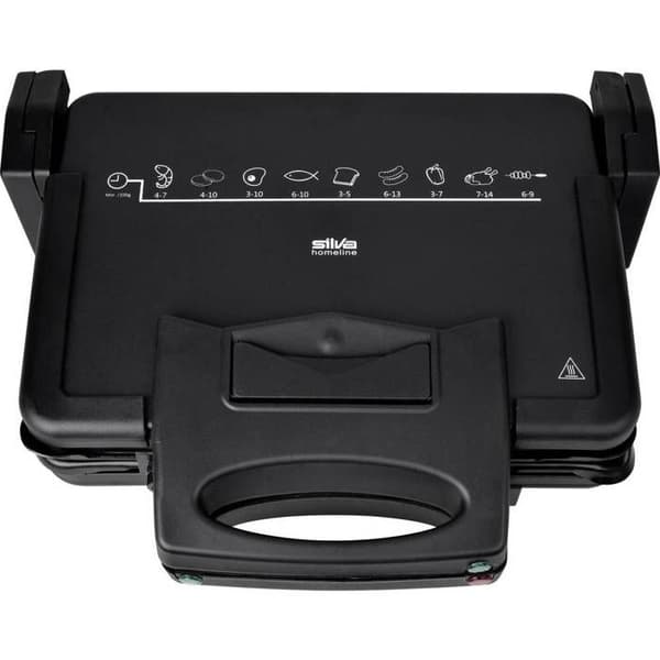 Silva Homeline KG 2410 elektrisk kontaktgrill non-stick beläggning, hopfällbar, blinkljus svart