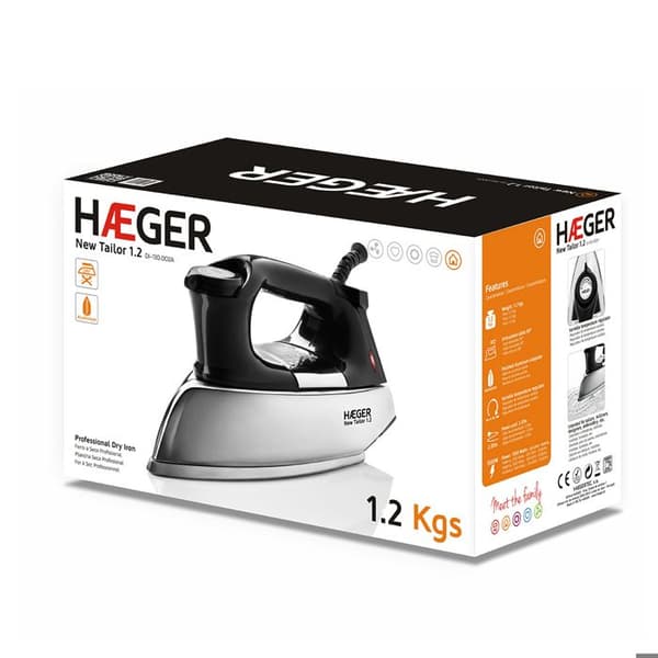 Haeger DI-120.001B plancha Iron seco Aluminiumsula 1200 W Svart, Stål