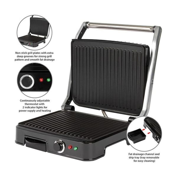 Plancha Grill och Panini - Bomann - KG 2242 CB - Svart - 2000 W - Tillagningsyta 29,5 x 23,5 cm