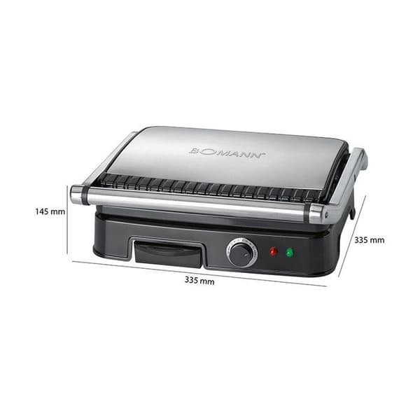 Plancha Grill och Panini - Bomann - KG 2242 CB - Svart - 2000 W - Tillagningsyta 29,5 x 23,5 cm