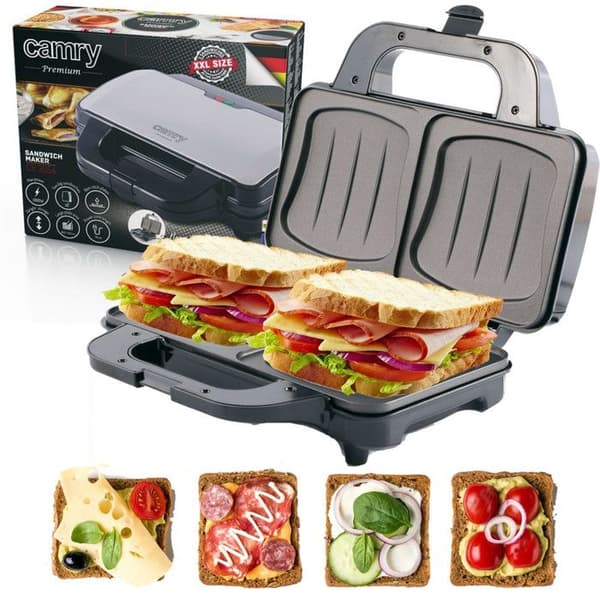 XL smörgåsmaskin - CAMRY CR 3054 - Effekt 1300W - Non-stick plattor - Termostat