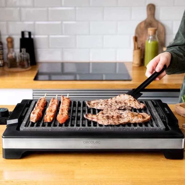 Cecotec elektrisk grillplancha - 2000 W - Rostfritt stål - Non-stick grillplatta