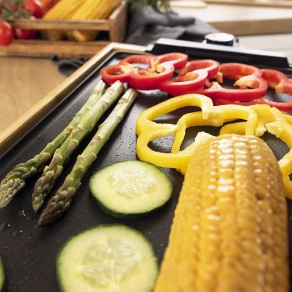 2000 W elektrisk planchagrill - CECOTEC - Bambustruktur - Non-stick-platta