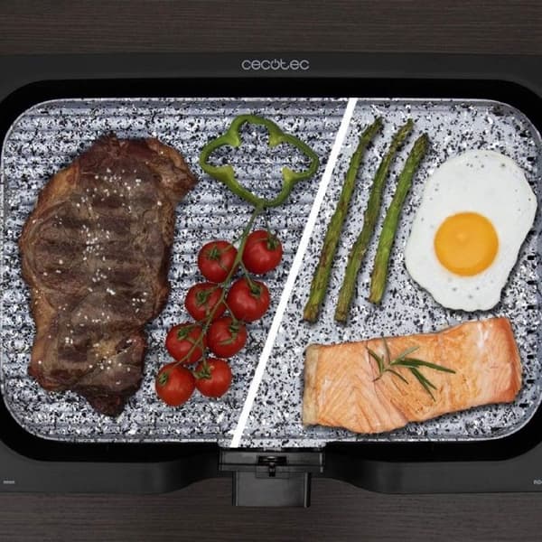 Cecotec Rock and Water 3000 Twin Reversible Electric Plancha. Vändbara två ytor (grill/plancha), non-stick beläggning, Co
