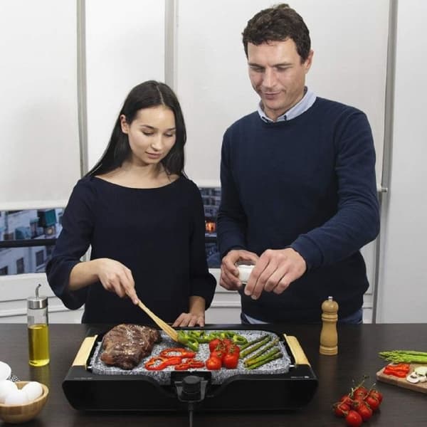 Cecotec Rock and Water 3000 Twin Reversible Electric Plancha. Vändbara två ytor (grill/plancha), non-stick beläggning, Co