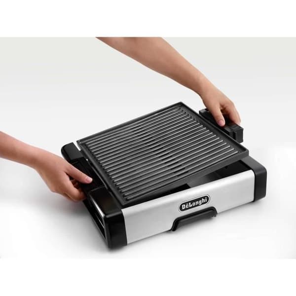 Elgrill - DELONGHI - BG400 - 1800W - Hälsosam matlagning - 1,5° lutande tallrik