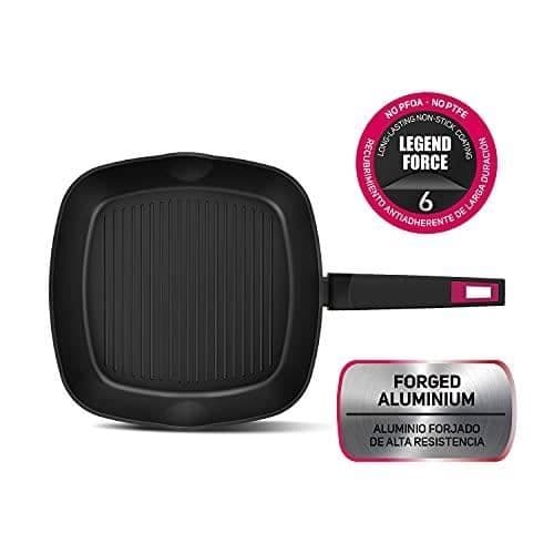 Grill - TAURUS - KGR4028 - Non-stick beläggning Legend Force - 28x28 cm - Alla typer av spisar inklusive induktion