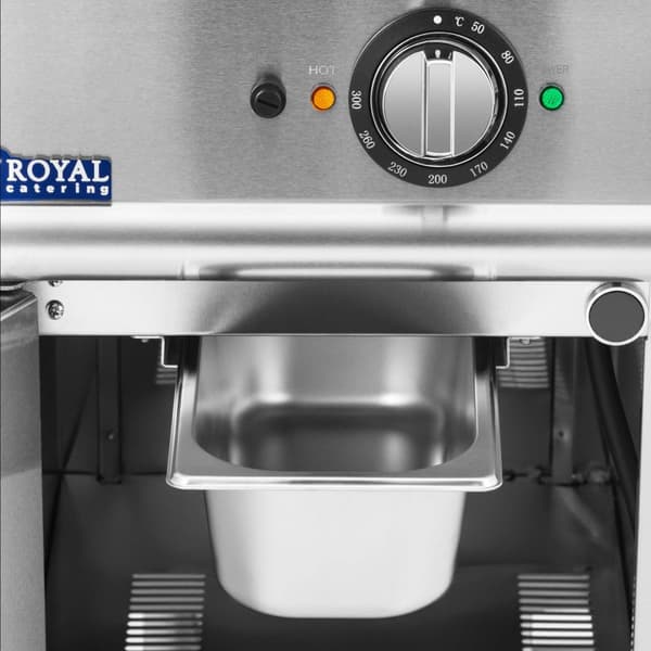 Royal Catering - Elektriskt stekbord - 5,4 kW - Räfflad - Underskåp - 40 x 70 cm - Pro 730-serien