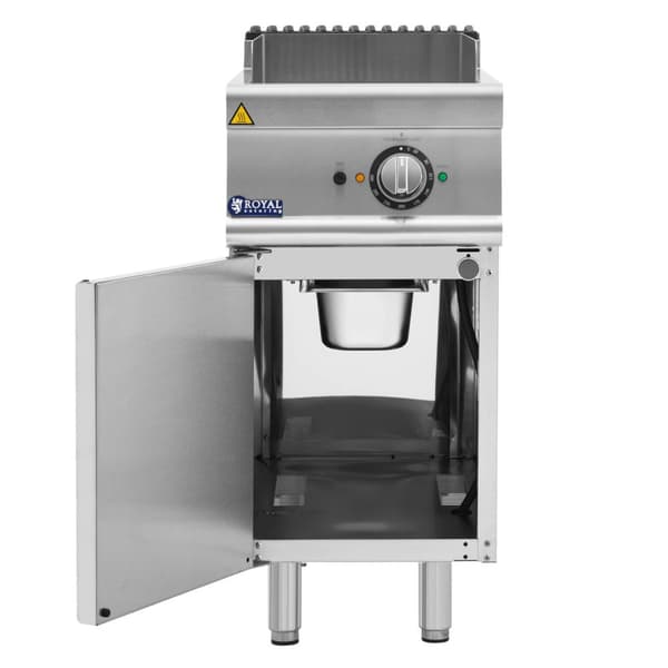 Royal Catering - Elektriskt stekbord - 5,4 kW - Räfflad - Underskåp - 40 x 70 cm - Pro 730-serien