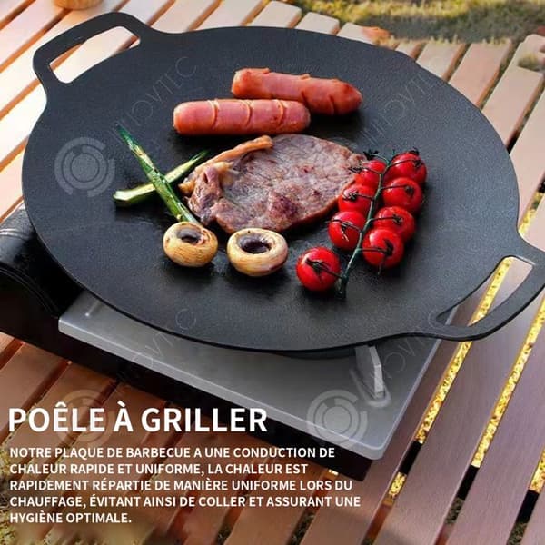 INN Teppanyaki Grilltallrik 29cm Non-Stick Multifunktionspanna Universal Rund Grillpanna Legering Integrerat handtag