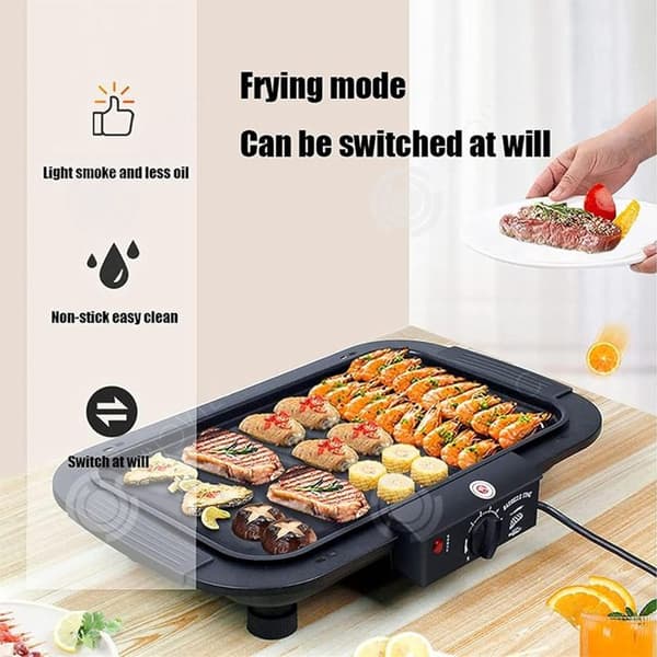 INN Elgrill 48x35x9cm Rökfri Elgrill Non-Stick Coating Grill med oljedroppbricka
