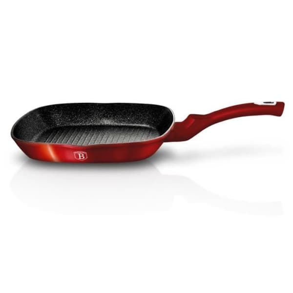 Grill 28 cm Röd Metall, Marmorbeläggning - Aluminium Turbo induktion