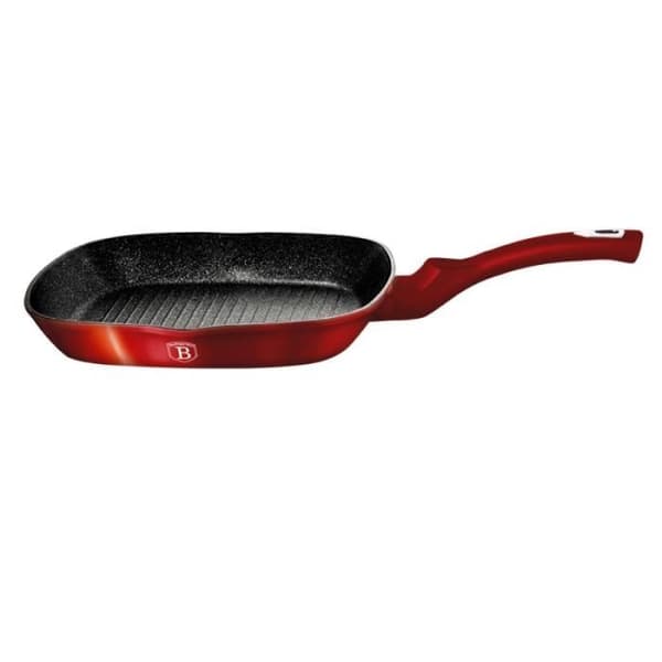 Grill 28 cm Röd Metall, Marmorbeläggning - Aluminium Turbo induktion
