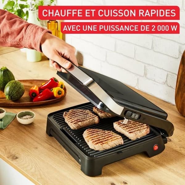Grill och paninimaskin - TEFAL - Hem - 2000W - Non-stick plåtar - Yta 29x26cm