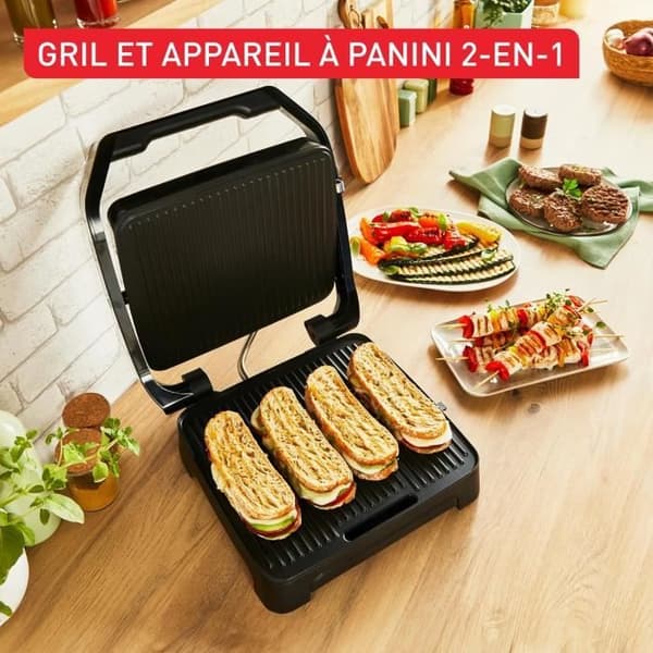 Grill och paninimaskin - TEFAL - Hem - 2000W - Non-stick plåtar - Yta 29x26cm