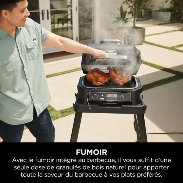 Elektrisk grill och rökare NINJA - Woodfire Pro XL OG850EU - 4 tillagningsprogram - Inbyggd termometer