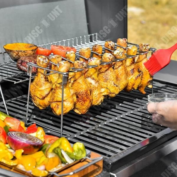 TD® Fällbar kycklinghylla förvaring bärbar hemugn i rostfritt stål grillplatta utegrill grillverktygssats
