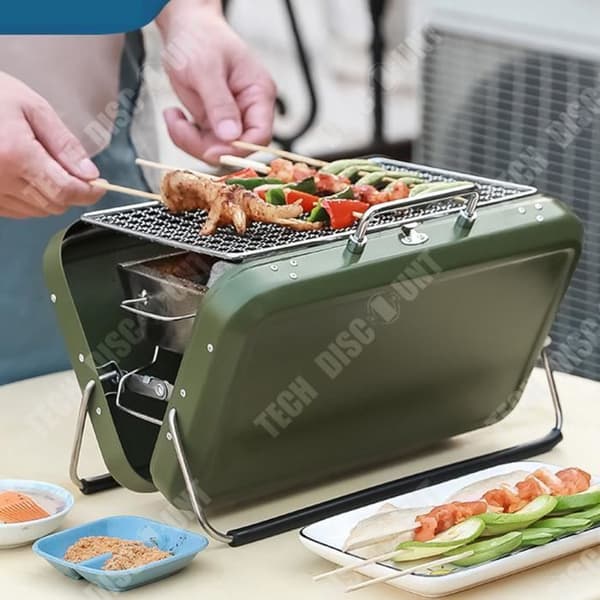 TD® Grillspis hushållsgrill utomhusgrillspis portabel hopfällbar campingutrustning kol liten