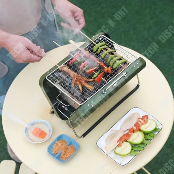TD® Grillspis hushållsgrill utomhusgrillspis portabel hopfällbar campingutrustning kol liten