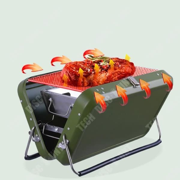 TD® Grillspis hushållsgrill utomhusgrillspis portabel hopfällbar campingutrustning kol liten