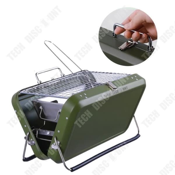 TD® Grillspis hushållsgrill utomhusgrillspis portabel hopfällbar campingutrustning kol liten