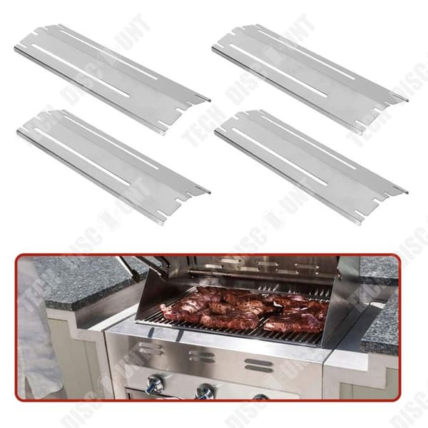 TD 4-delad BBQ Grill Heat Shield 11,75-21 in Justerbar Distributor Heat Shield Hemgrill Flamskydd för gasgrillar silver
