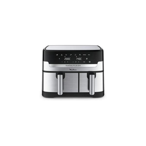 Moulinex Dual Easy Fry &amp; Grill Inox - Luftfritös &amp; grill - 2 lådor - EZ905D20