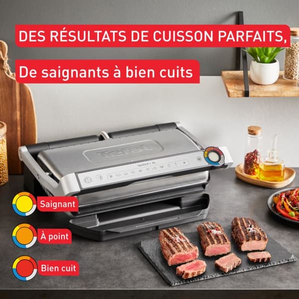 Tefal OptiGrill+ XL, Intelligent grill, 9 automatiska program, Perfekta resultat, Tillagningsindikator, GC728D10