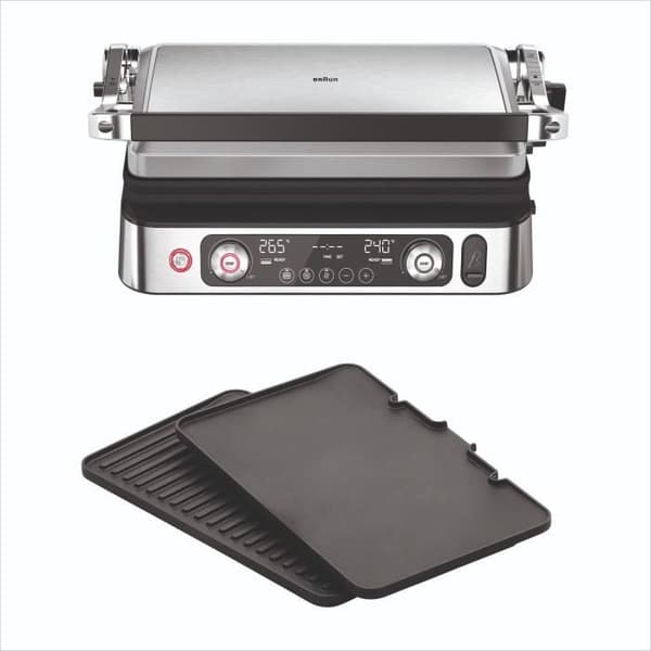 Grill multifunktion - BRAUN - Multi Grill 9 Pro - 2200 W - 3 uppvärmningslägen - Svart / Stål