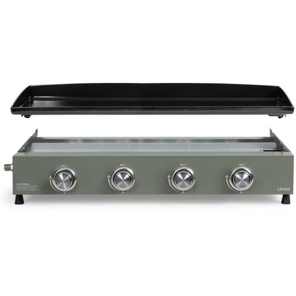 Gasgrill - LIVOO - DOC325 - 4 brännare - Grön / Svart