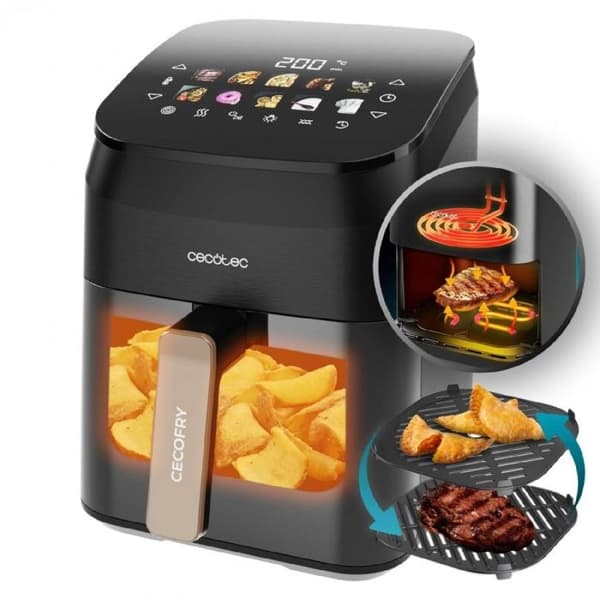 Luftfritös - Cecotec - Cecofry&Grill Smokin' 4500 - 4.5L - 1900W - Dubbelvärmeelement
