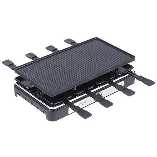 Adler | AD 6616 | Raclette - elektrisk grill | Bordgrill | 1400 W | Svart/Rostfritt stål