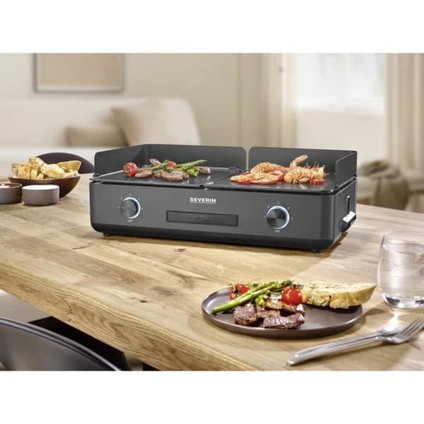 Elektrisk stekpanna - SEVERIN - PG8569 - 2200 W - 48 x 27 cm - Justerbar termostat - Svart / Aluminium