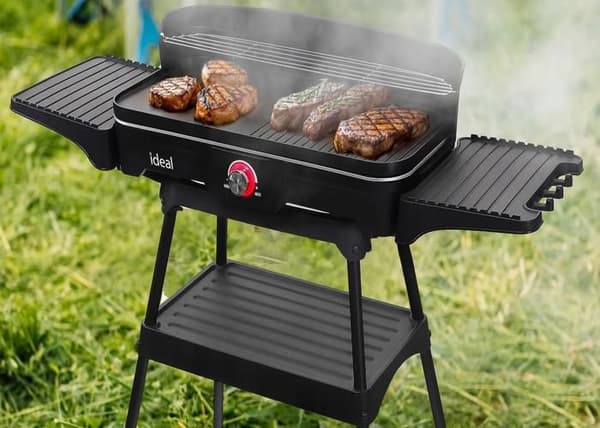 Elbig elektrisk trädgårdsgrill 5 i 1, hopfällbart rökfritt ståbord ELDOM