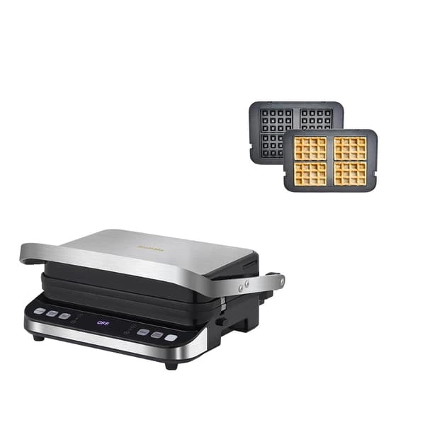 Elektrisk Kontaktgrill, 2000W Effekt, 6 Madlavningsindstillinger,Standard Ekstra Plade, EU