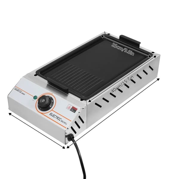 Kannettava sähköinen BBQ-grilli, 2,5 kW teho, säädettävä lämpötila 50-300 °C,musta