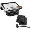 Miniatyrbild 1 av 5: TEFAL GC716D Optigrill elektrisk grill + våffeltillbehör - 2000 W - Svart / Rostfritt stål