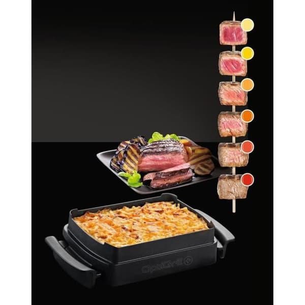 TEFAL GC7148 Optigrill Grill + Snaking & Bakning - 2000 W - Svart / rostfritt stål
