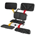 Miniatyrbild 1 av 5: Sandwichmaskin 3 i 1, Utbytbara plattor, Vaffeljärn, Grill MPM MOP-33M 1200W Svart 00385