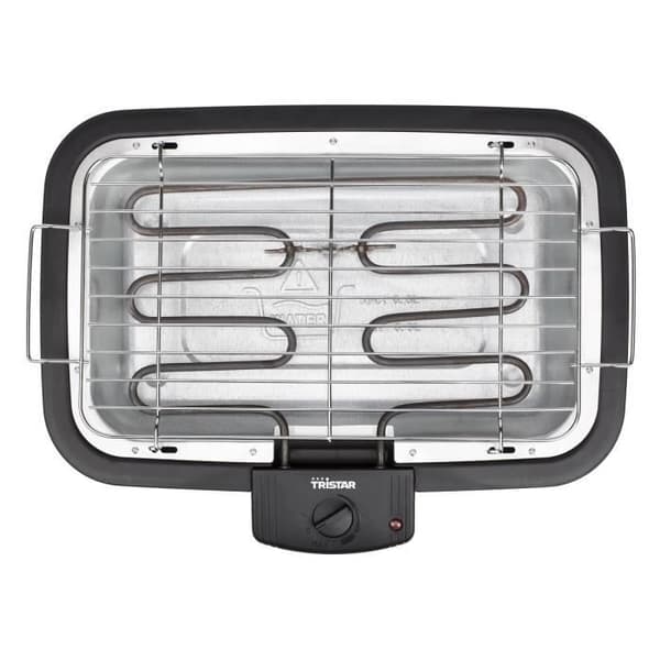 TRISTAR BQ2813 elektrisk bordsgrill - Svart - 2000W - Tillagningsyta 38x22cm