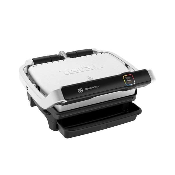 Kontaktgrill - Tefal - OptiGrill Elite GC750D - 2000W - Borstad svart rostfritt stål - Tillbehör ingår