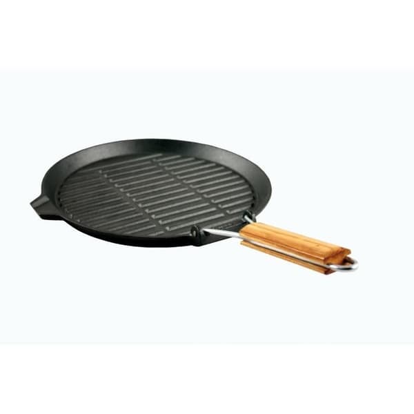 Grill - BAUMALU - 25,5 cm - Gjuten aluminium - Infällbart handtag - Alla eldskompatibla