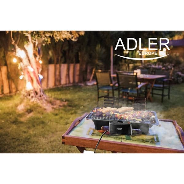 ADLER AD6602 elektrisk grill - 2000 W - Svart - Horisontell - Klar på 3 min