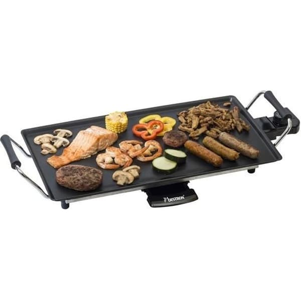 Bestron Plancha/Elektrisk Non-Stick Teppanyaki Grill, 1000 W, Svart