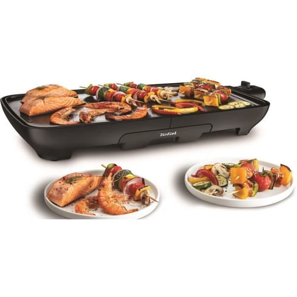 TEFAL Electric plancha, 6 till 8 personer, Non-stick beläggning, Justerbar termostat, Thermo-Spot, Juicebricka, Malaga CB501812